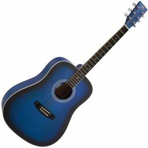SX SD104KBUS Blue Sunburst Akusztikus gitár