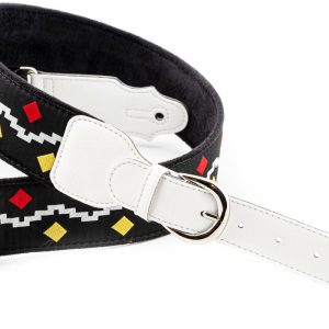 RightOnStraps Legend Get Back Textil gitár heveder Black/White