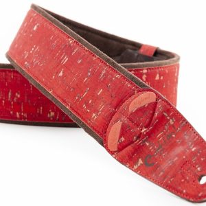 RightOnStraps Cork Textil gitár heveder Red